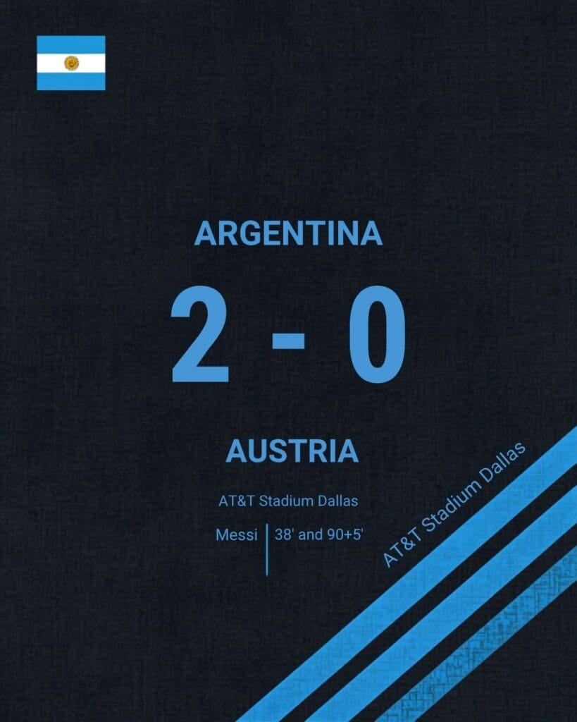 Argentina 2-0 Austria World Cup 2026 Dallas result