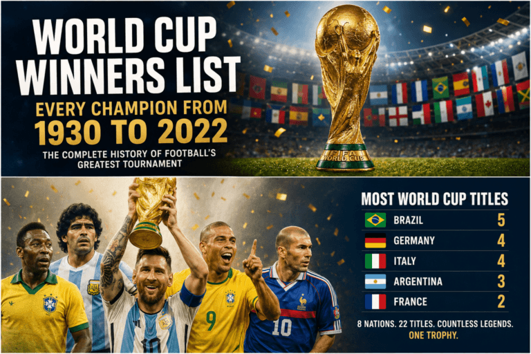 FIFA World Cup trophy winners list history
